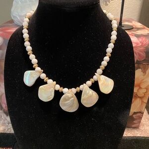 Abalone Shell and Moonstone Necklace and Bracelet